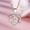 Cute Female A-Z Letter Flower Pendant Necklace Silver Color Wedding Jewelry Gift For Women - Image 7