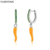 Yellow Red Small Chili Hoop Earrings For Women Girl Creative Silver Ear Buckle Earrings Gifts Female Jewelry - Image 12
