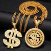 Men Gold Color Dollar Sign Necklaces with Cuban Chain,Hip Hop Money Dollar Pendant Collar, Music Festival Party Gifts Jewelry - Image 1