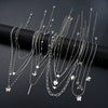 13Pcs/Set Simple Temperament Necklace Set Butterfly Pearl Heart Star Zircon Silver Color Necklace for Women Jewelry Gift - Image 7