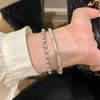 silver Vintage simple style sunflower Brushed bracelet for women inlay diamonds light bangles wedding jewelry gift - Image 5