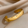Minimalist Glossy Curved Open Bangle Stainless Steel Bracelets for Women Men Gold Color Cuff Stackable Simple Jewelry - Image 4