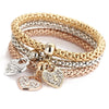 3Pcs Heart Bracelet Set For Women Crystal Owl Lock Key Music Sign Butterfly Elephant Charm Bangle Party Jewelry Gift - Image 9
