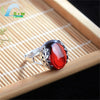 Red Agate Jade Ring Female Opening Adjustable Simple Style Chalcedony Silver Ring for Mom Women Rings Jewelry Gift - Image 19
