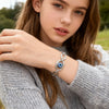 Evil Eye Bracelet for Women, Gold Silver Color Stainless Steel Adjustable Length Chunky Oval Link Chain Bracelet Gifts - Image 1