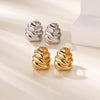 Chunky Stainless Steel Croissant Hoop Earrings For Women Retro Gold Plated Geometric Earrings Wedding Vintage Jewelry - Image 1