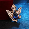 Vintage Angle Wing Double Eagle Badge Men's Retro Suit Coat Rhinestone Brooch Jewelry Metal Pins and Brooches for Women - Image 3