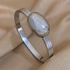 Stainless Steel Zircon Creative Bangles Bracelets For Women Bowknot Leaf Twist Wristband Wide Jewelry - Image 7