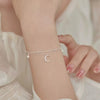 Silver Zircon Bracelets For Women Elegant Double Layer Star Moon Bracelet Party Wedding Anniversary Jewelry Gifts - Image 3