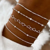 5pcs/set Gold/Silver Color Thin Heart Chain Bracelets Set For Women Daily Wear Jewelry Accessories - Image 7