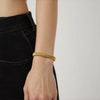 Woven Bracelet for Women, Adjustable Open-End Bangle, Gold Plated Stainless Steel, Delicate Jewelry Gift Idea - Image 2