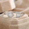 Silver Sparkling Zircon Water Drop Square Geometry Adjustable Rings for Women Gift Party Jewelry Gift - Image 2