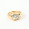 High End Pvd No Fade Simple Oval Zircon Signet Ring Stainless Steel Ring for Women - Image 2