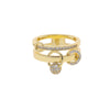 Gold Color Micro Pave Tear Drop CZ Tassel Link Chain Dome Ring For Women Girls Bling Cubic Zirconia Finger Jewelry Gift - Image 11