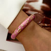 Sweet Pink Enamel Dropped Glaze Flower Texture Bracelet For Women Retro Leaf Star Floral Embossed Zircon Bangle Party Jewelry - Image 22