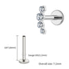 Titanium Climber 4 CZ Cartilage Helix Stud 16G Dainty Flat Back Labret Earlobe Piercing Jewelry - Image 14