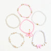 6Pcs/Set European and American Cute Pearl Love Beaded Bow Bracelets Set For Women Simple Design Sweet Jewelry Gifts - Image 4