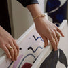 Cast Textured Stainless Steel Open Ring Minimalist Statement Charm Jewelry Women - Image 5
