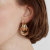 Threaded Wrap Ear Studs Pvd Stainless Steel Gold Color Geometric Door Handle Earrings Women's Jewelry - Image 3