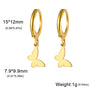 Stainless Steel Gold Color Pendant Hoop Earrings Heart Hexagon Snake Cross Butterfly Flower Bird Jewelry Gift - Image 24