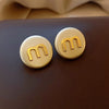 Letter M Stud Earrings Ear Buckle Inlald Rhinestone Earrings for Women Party Banquet Ear Jewelry Gifts K - Image 7