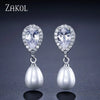 Bohemian White Pearl Drop Earrings for Women Cubic Zircon Leaf Dangle Earring Korea Bridal Wedding Jewelry Gift - Image 14