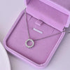 Circle Necklace With Cubic Zirconia Simple Stylish Clavicle Chain Necklaces for Women Wedding Eternity Jewelry Gifts - Image 1