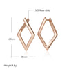 Glossy Dangle Earrings For Women Rose Gold Color Simple Rhombus Earrings Daily Jewelry - Image 2