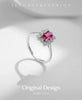 MODIAN 925 Sterling Silver Vintage Rectangle Red Zirconia Ring Cocktail Party Elegant Jewelry For Women Fine Jewelry