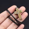 Charm Natural Semiprecious Stone Cross Shape Crystal Tiger Eye Agate Pendant Necklace Jewelry Gift for Women 25x18mm - Image 47