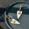 Lady Heart Pendant Earrings with Shiny Zirconia Modern Punk Style Jewelry Eye Design Accessories for Women - Image 2