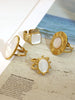 Shell Stainless Steel Gold Plated Adjustable Opening Rings for Women Engagement Party Gift Temperament Jewelry - Image 2