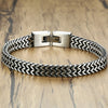 Locomotive Men Double Link Chain Bracelet Polish Color Stainless Steel Punk Biker Pulseira Masculina Jewelry To Boyfriend - Image 1