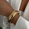 Shixin Punk Exaggerated Smooth Gold Color Wide Chain Spring Bangle Women HipHop Metal Geometric Cuff Bracelet Unisex Men Jewelry - Image 7