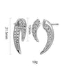 Crmya Unique Gold Silver Colors Cubic Zirconia CZ Tusk Ear Jacket Stud Earrings For Women Pave Double Spike Earring Jewelry - Image 9