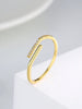 Silver Simple Shiny Parallel Length Adjustable Zircon Ring For Women Engagement Jewelry - Image 6