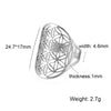 Eueavan Flower of Life Ring Stainless Steel Sacred Geometry Archangel Metatron Ring Adjustable Amulet Jewelry Gift - Image 14