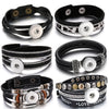 18mm Snap Button Jewelry Bracelets Braided Black Leather Snap Bracelet Fit Snaps Jewelry Magnet Buckle Tan Leather Bracelets - Image 1