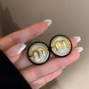 Double-sided Zircon Dripping M Letter Light Hoop Earrings French Personality DesignTemperament Earring K - Image 10