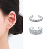 Silver Punk Cuff Earrings Sparkling Clear CZ Sparkling Clip Earrings For Women Men Unisex Jewelry - Image 2