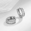 Silver Zirconia Huggie Hoop Earrings for Women Girls Sparkling Round CZ Wedding Engagement Party Jewelry Gift - Image 12