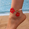 Faux Pearl Chic Flower Pendant Anklet for Women Delicate Forel 3D Flower Foot Chain Party Vocation Jewelry Gifts - Image 5