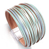 Simple Gold Silver Color Leather Bracelets For Women Boho Multilayer Strips Wide Wrap Bracelet Jewelry - Image 15