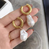 European Retro Asymmetrical Pearl Earrings for Women Titanium Steel Earrings Long Earrings Sassy Earrings - Image 2