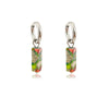 Silver Stainless Steel Earrings Steinohrringe Woman Square Stone Hoop Earrings Spring - Image 8