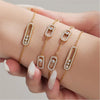 3 Slidable Zircon Necklace Bracelet Ring for Women Gold Plated Stainless Stee Chain Necklaces Bracelets Rings Jewelry Set - Image 3