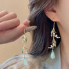 Lily Of The Valley Leaf Water Drop Resin Dangle Earrings Women Partysu Earring Hook Vintage Cheongsam Jewelr K - Image 5