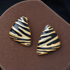 Vintage Triangular Stud Earrings for Women Girls Striped Zebra Drip Oil Earring Party Gifts Jewelry Accessories - Image 1