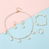 French High Pearl Jewelry Children's Light Niche Design Sense Necklace Bracelet Ring Earrings Jewelry 4 suit - Image 3