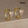 2PCS Simple Mini Butterfly Huggie Hoop Earrings 6MM 8MM Small Colorful Zircon Cartilage Earring Ear Bone Nail Piercing Jewelry - Image 6